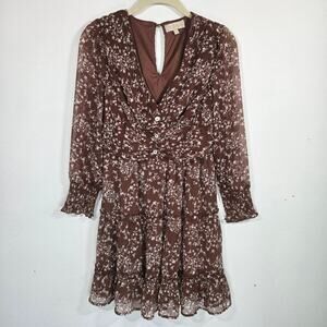 Indulge Style Brown Floral Dress. Size Small.